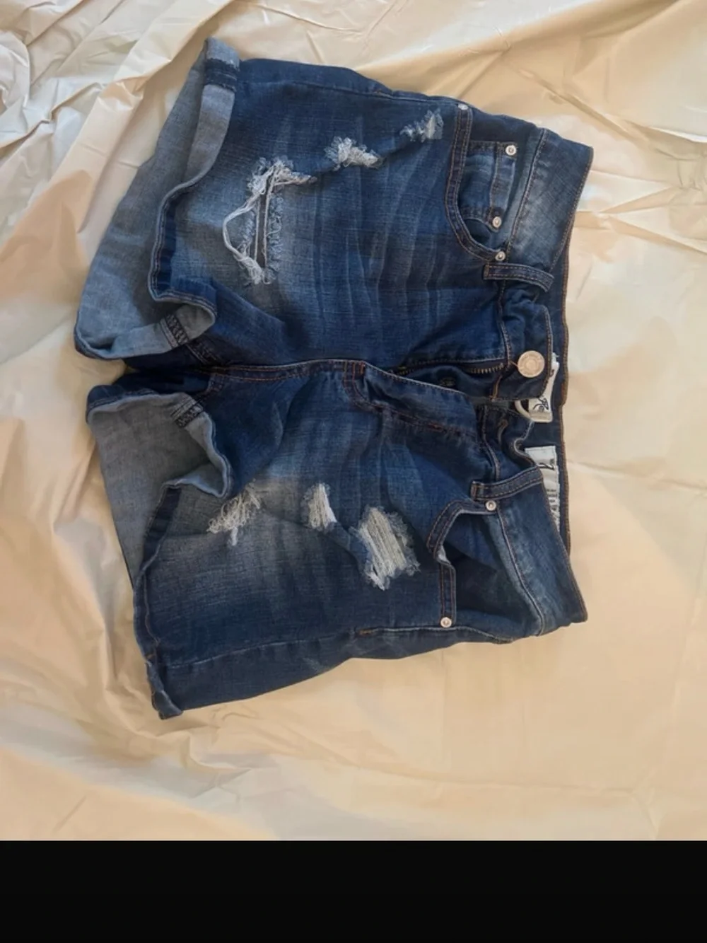 Women’s Distressed Denim Shorts - Blue